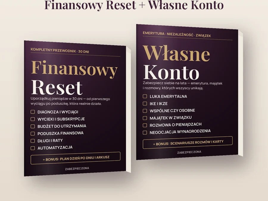 Okładki e-booków Finansowy Reset w 30 dni i Własne Konto